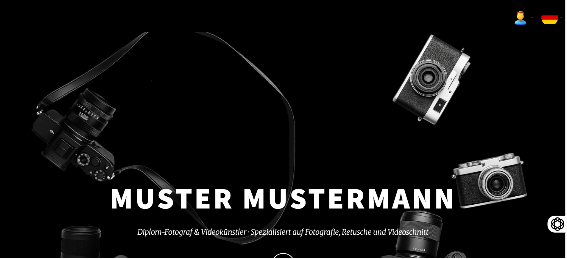 Customizable photographer website